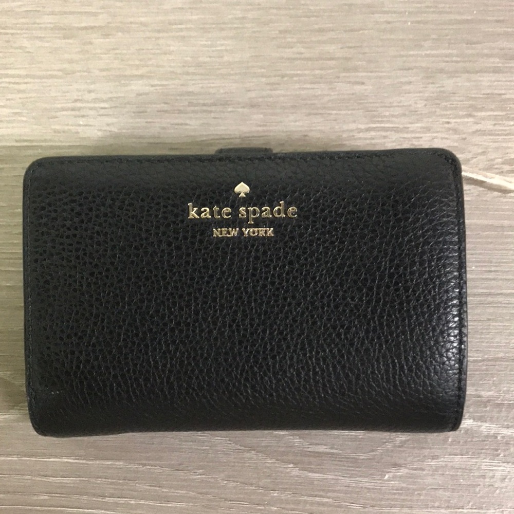 Kate Spade Black Wallet with Gold Accent